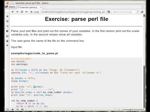 Beginner Perl Maven tutorial: 10.24 - Exercise: parse Perl file