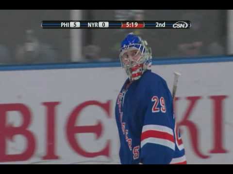 Simon Gagne scores vs Rangers again - 12-30-09