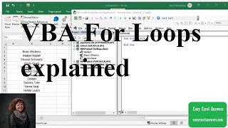 VBA For loops explained
