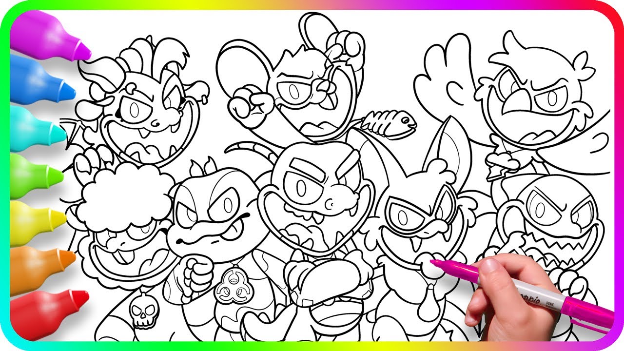 Satisfying Coloring Pages NIGHTMARE CRITTERS / Coloring Poppy Playtime Chapter 4 characters