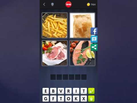 4 Bilder 1 Wort Lösung [Pommes, Tüte, Fleisch, Fisch]