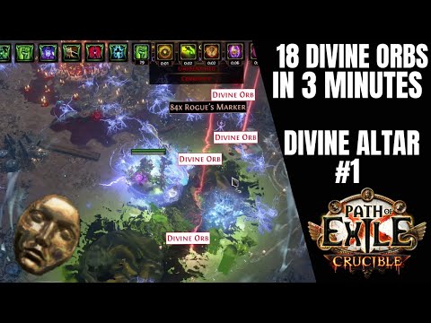 18 Divine Orbs in 3 Minutes - Divine Altar #1 - Path of Exile Crucible 3.21 Currency Farming