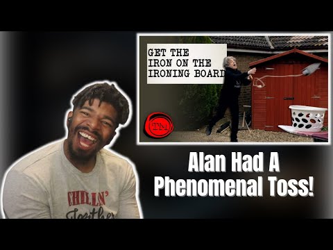 AMERICAN REACTS TO Get the Iron onto the Ironing Board From the Furthest Distance | Taskmaster