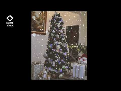 thumbnail video image 2 of Árbol de Navidad Artificial Member's Mark  Slim Giratorio con Luces LED de 2.28 m, 2 of 5