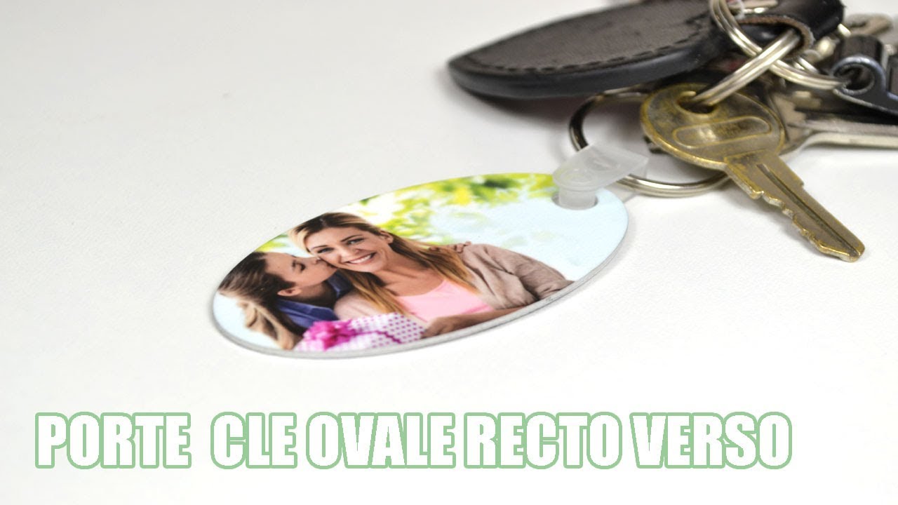 Porte clés ovale à personnaliser avec photos