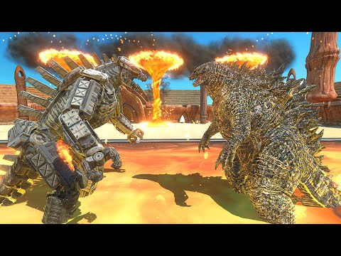 MechaGodzilla 2021 vs Godzilla 2021 At The Arena - Animal Revolt Battle Simulator