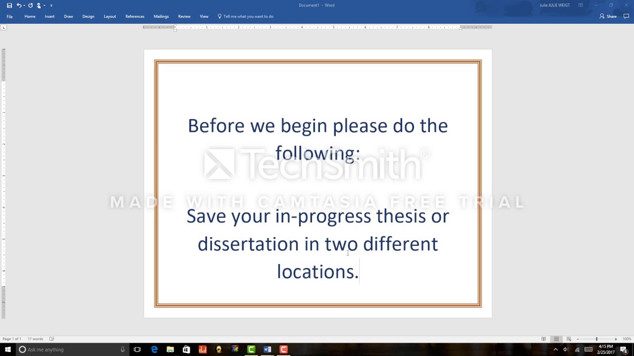 Tutorial on downloading the Thesis and Dissertation template