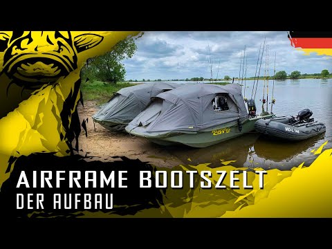 Black Cat Airframe Boat Tent | Angeln auf Wels vom Boot | Montage auf dem Boot
