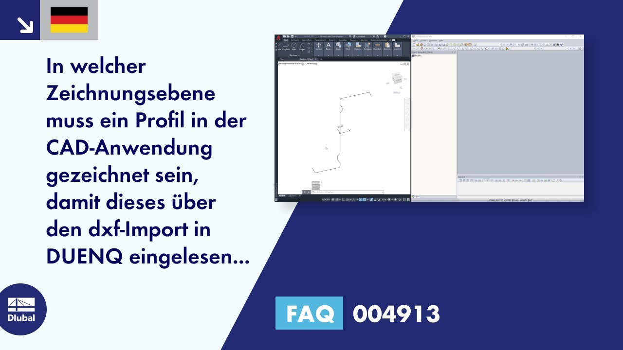 FAQ 004913 | In welcher Zeichnungsebene muss ein Profil in der CAD-Anwendung gezeichnet sein, dam...