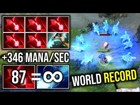 WORLD RECORD..!! +346 Mana / Sec Storm Spirit 5x Bloodstone by Topson 7.21d | Dota 2