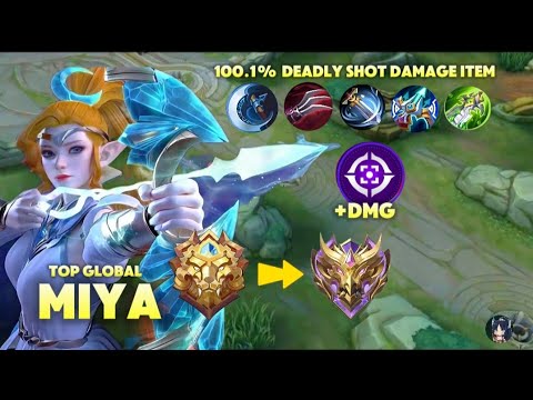 MIYA INSANE PURE DAMAGE BUILD ITEM 2025 | MIYA SOLO RANKED | TOP 1 GLOBAL BUILD 2025