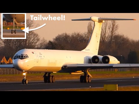 ILYUSHIN IL-62 Fantastic SUNSET LANDING great SOUND & Tailwheel Action