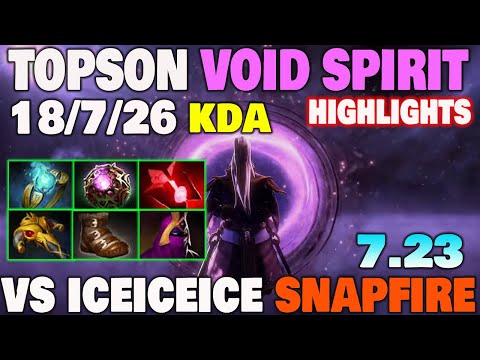 TOPSON VOID SPIRIT VS ICEICEICE SNAPFIRE Highlights Dota 2 7.23