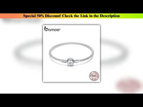 New Arrival BAMOER 925 Sterling Silver Classic Love Forever Snake Chain Bracelets for Women Charm B
