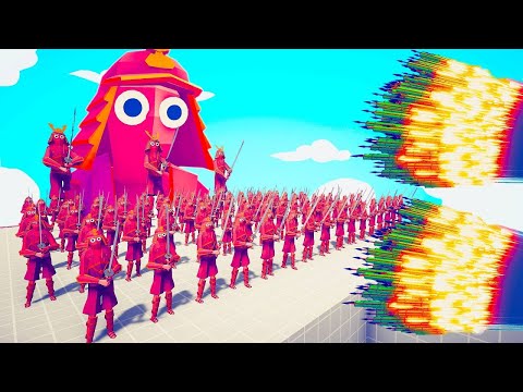 100x SAMURAI + 3x GIANT SAMURAI vs EVERY GOD  | Totally Accurate Battle Simulator