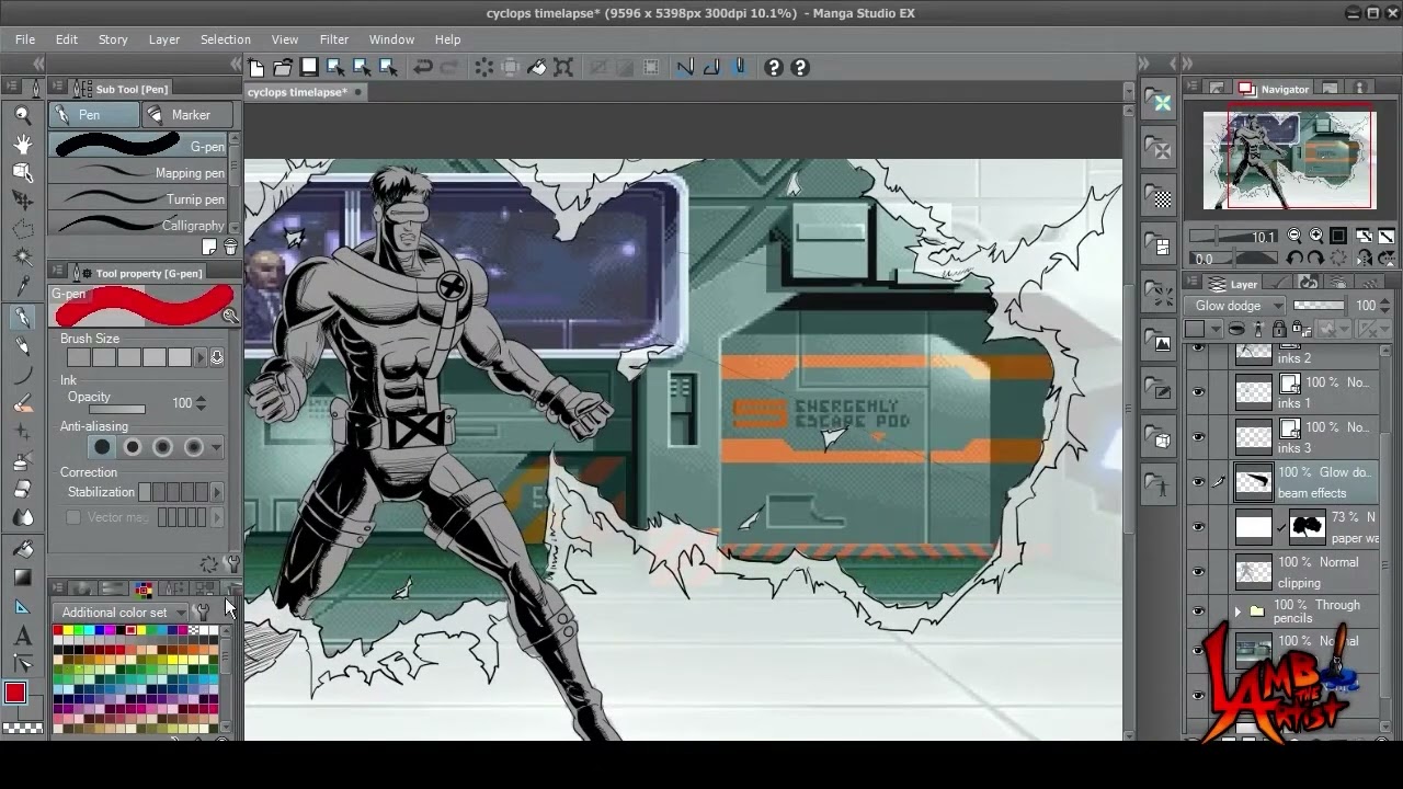 X-Men: Cyclops Art Time Lapse – From Sketch to Final!