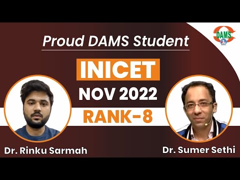 INICET NOV2022 Rank 8 | Dr Rinku Sarmah| DAMS Proud Student