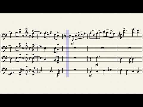 Autumn leaves, but it's for a trombone quartet (with sheet music)