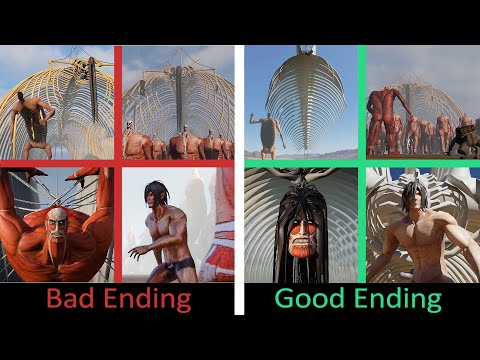 ALL Titans vs 1.000.000. Colossal Titans  ALL Bad vs Good ENDINGS - The Rumbling