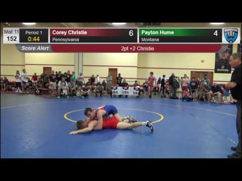 558 Men 152 Corey Christie Pennsylvania vs Payton Hume Montana 4760771104