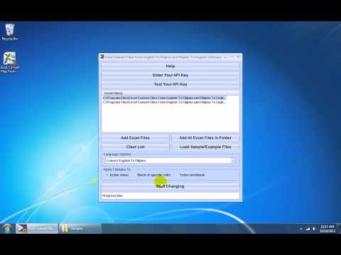 Excel Convert Files From English To Tagalog and Tagalog To English Software