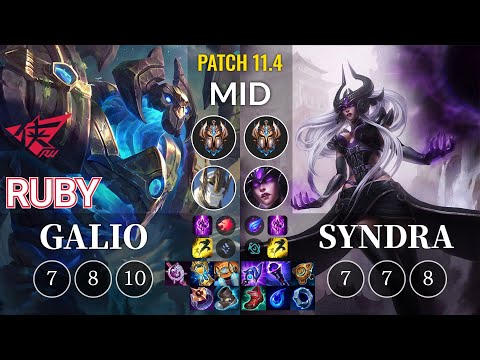 RW Ruby Galio vs Syndra Mid - KR Patch 11.4