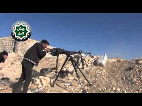 استهداف تحصينات قوات النظام في جبهة الشيخ نجار بواسطة رشاش دوشكا من قبل جيش الحق