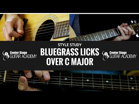 Bluegrass Guitar Licks in C major - Bluegrass guitar lessons
