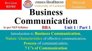 1| Business Communication bba, business communication bba 1st year, lucknow university bba, lu bba