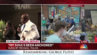 Michael Tolds sings at George Floyd's funeral