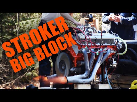 LOUD stroker 454 big block running in backyard with magnum roller cam open headers (very amateur)