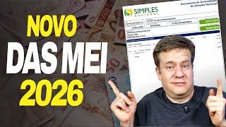 Aumento do DAS MEI 2026. Novos Valores do Imposto do MEI 2026