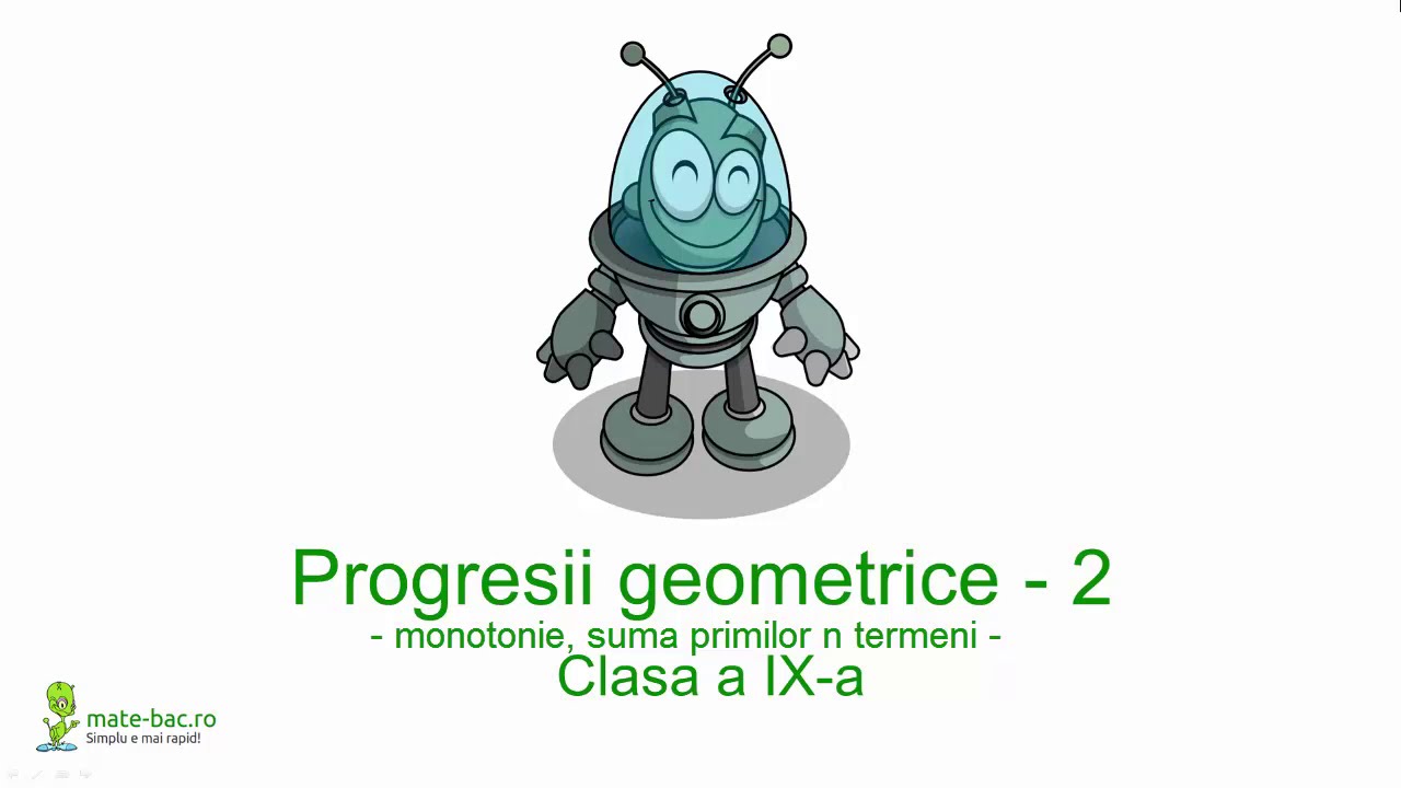 Suma primilor n termeni ai progresiei geometrice _ Algebra cls. a 9a