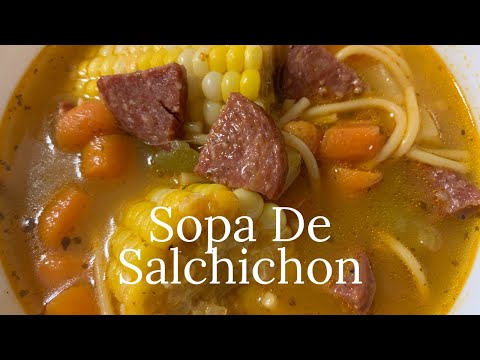 (PUERTO RICAN FOOD) Sopa de Salchichon/Sausage...