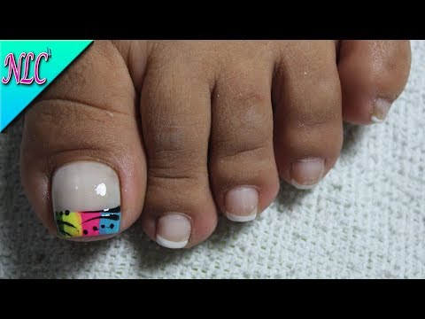 DECORACIÓN DE UÑAS PARA PIES FRANCÉS de ARCOÍRIS♥ – FRENCH RAINBOW NAIL ART – NLC