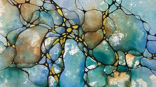Abstract WATERCOLOR & neurographic lines - Relaxing Art! - 340