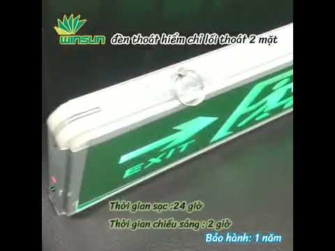 Đèn exit đèn thoát hiểm chỉ lối thoát 2 mặt YIFEI nhôm kính Cạnh bo tròn YF-1077