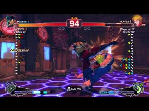 Playerjun52 [Ken] vs 藍弟 lsy9983 [Bison] SSF4 Japanese Online Ranked Matches - TRUE-HD