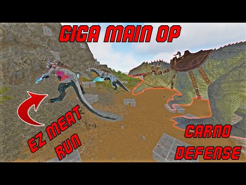 Showing Griefers the power of a GIGA MAIN!! Carno cave defense Ark Official Small Tribes Series Epis