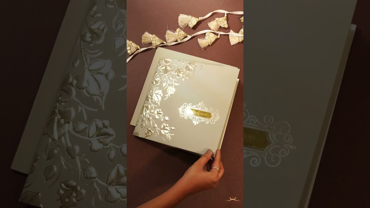 Grey Floral Marriage Card #invitationcard #weddingstyle  #carddesigner