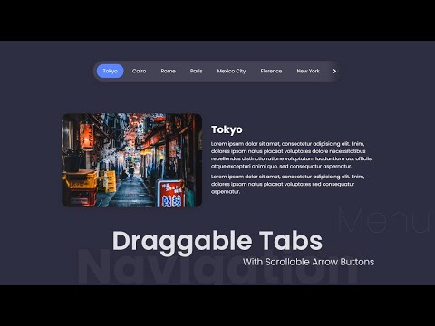 Responsive Horizontal Scrollable Draggable Tab Menu With Tab Content Html Css Javascript