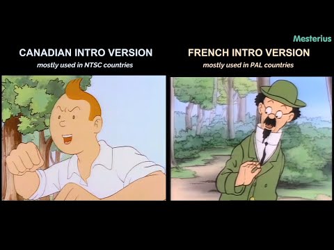 Tintin (1991): Side-by-Side Comparison of the Canadian and French Intros