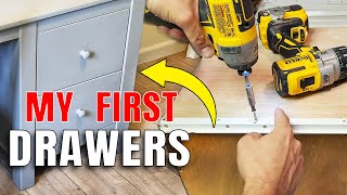 הכנתי את המגירות הראשונות שלי אי פעם! שולחן כתיבה DIY עם מגירות פשוטות - חלק 2 | XDIY