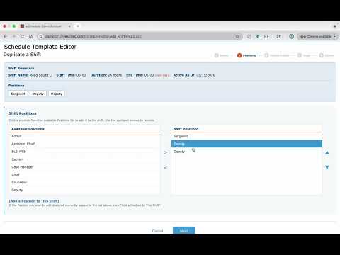 Duplicate A Shift Schedule Template Editor