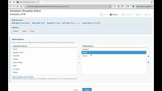 Duplicate a Shift - Schedule Template Editor