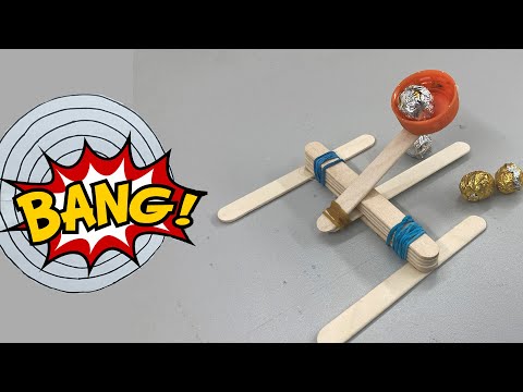 Catapult of popsicle sticks. Amazing result #experiment