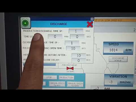 AFPX 810 Disc Stack Centrifuge Auto Discharge valve sequence