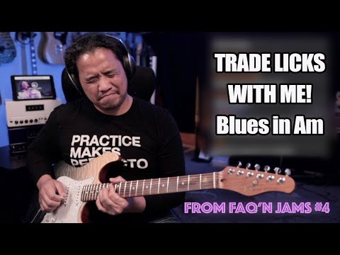 TRADE LICKS #withme | Blues Jam in Am | Perf De Castro GUITAR