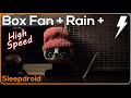 ► Box Fan (High Speed) and Rain Sounds for Sleeping with Distant Thunder, 10 hours Fan White Noise