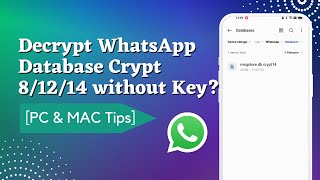 How to Decrypt WhatsApp Database Crypt 8/12/14 without Key？